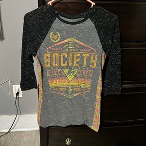 Society, baseball Tee, size small